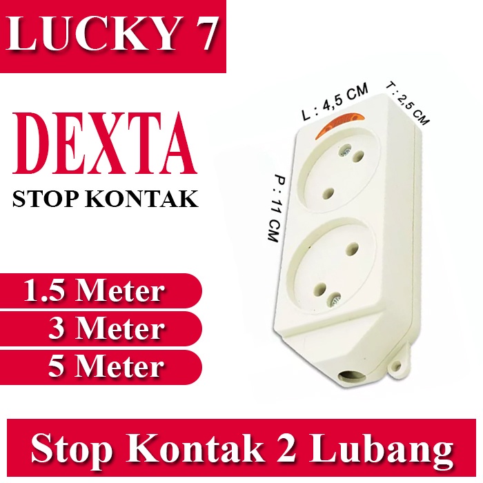 [ BISA COD ] Stop Kontak Listrik Gepeng 2 3 4 5 Lubang + Kabel 1,5 3 5 Meter Full SNI DEXTA
