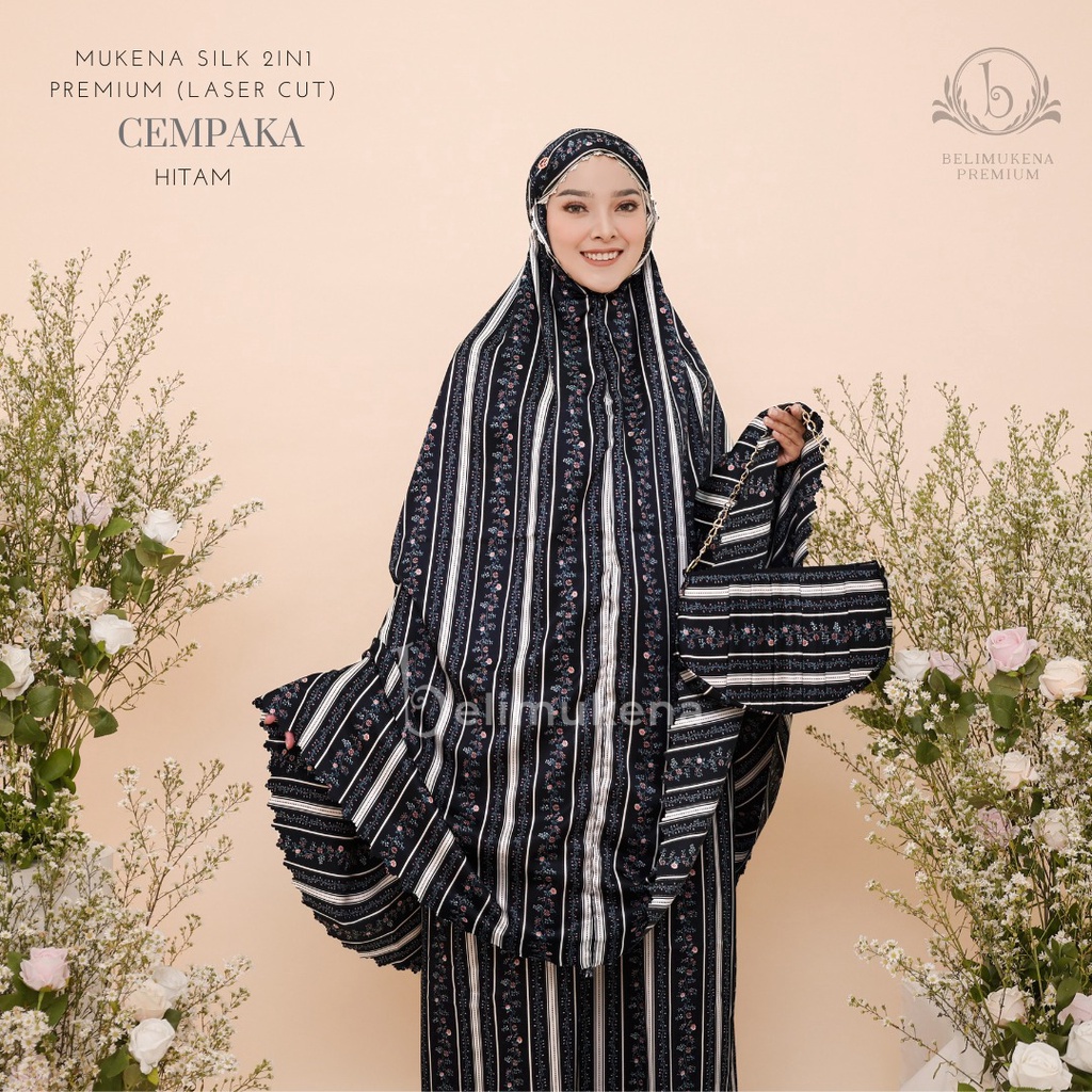 Mukena Dewasa Silk 2in1 Premium Laser Cut Cempaka