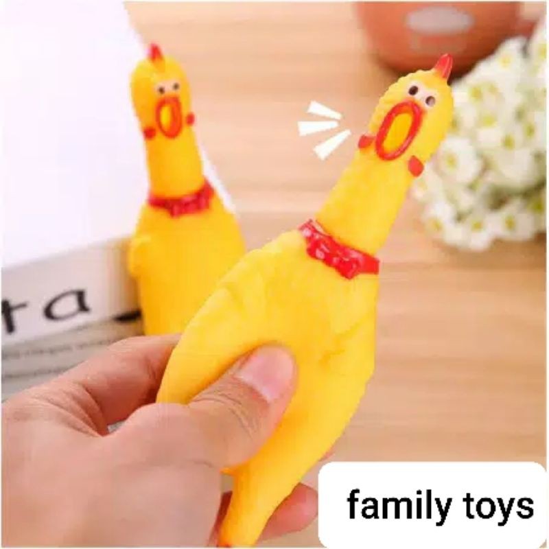 family games Ayam teriak pencet bunyi karet shrilling screaming chicken toys untuk kucing / anjing