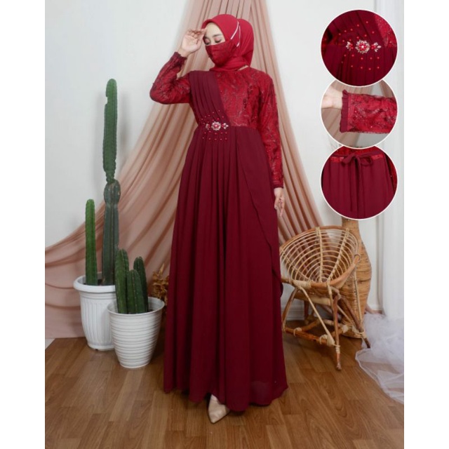 GAMIS SELENDANG ZAMECA // GAMIS PESTA // GAMIS BRUKAT // KEBAYA MODERN // KEBAYA PESTA // OUTFIT BAJU PESTA