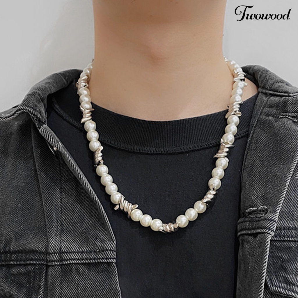 Kalung Mutiara Imitasi Bahan Alloy Untuk Wanita