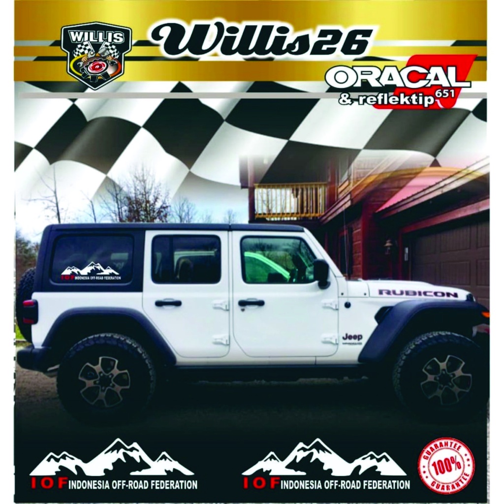 Grosir STIKER kACA CUTTING MOBIL IOF MOUNTAIN OFF ROAD 40 X 12