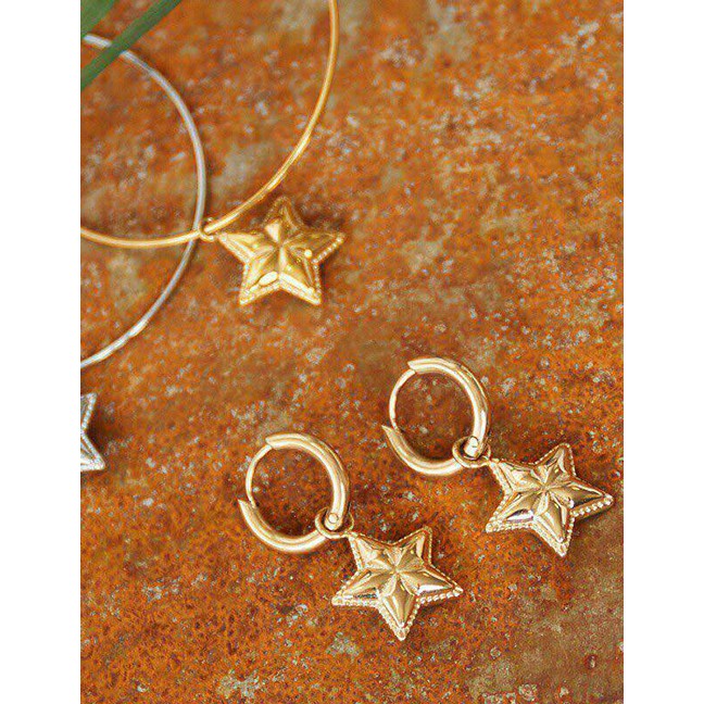 LRC Anting Tusuk Fashion Starfish Shell Earrings D53143