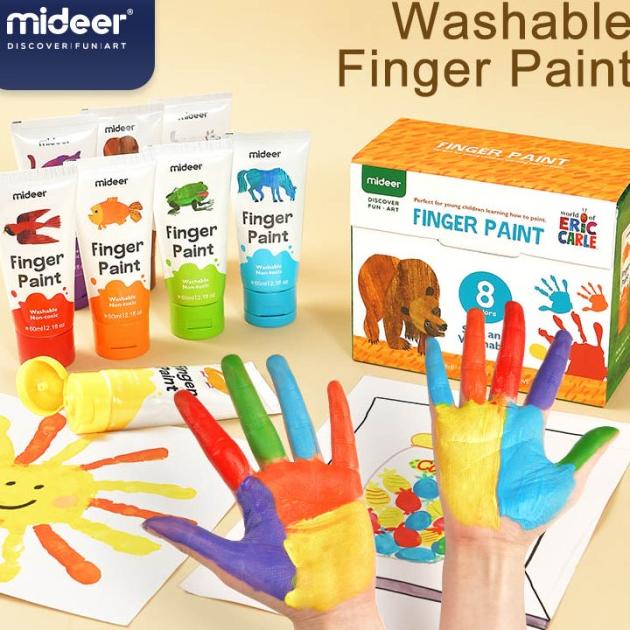 

Mideer Washable Finger Paint Non Toxic Hand Painting Cat Tangan Anak