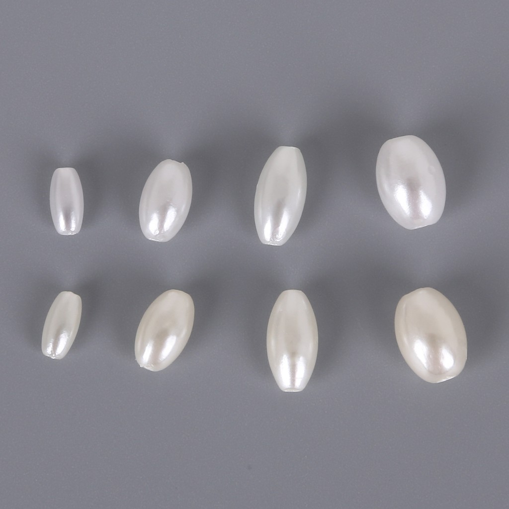 4x8/6x10/6x12/8x11mm 50-200pcs Manik-Manik Mutiara Imitasi Bentuk Oval Bahan Plastik Abs Untuk Membuat Perhiasan Diy