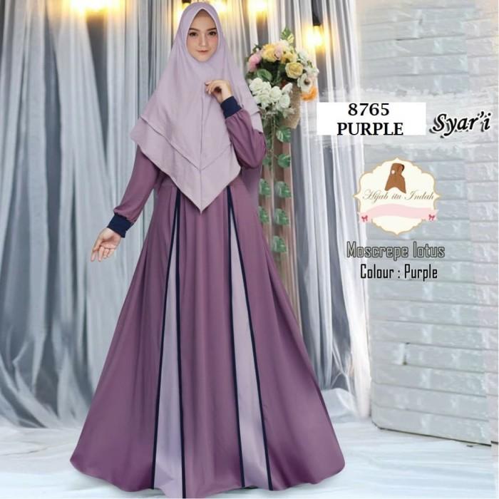 4883 gamis wanita muslimah jumbo bumil busui merah maroon grosir murah
