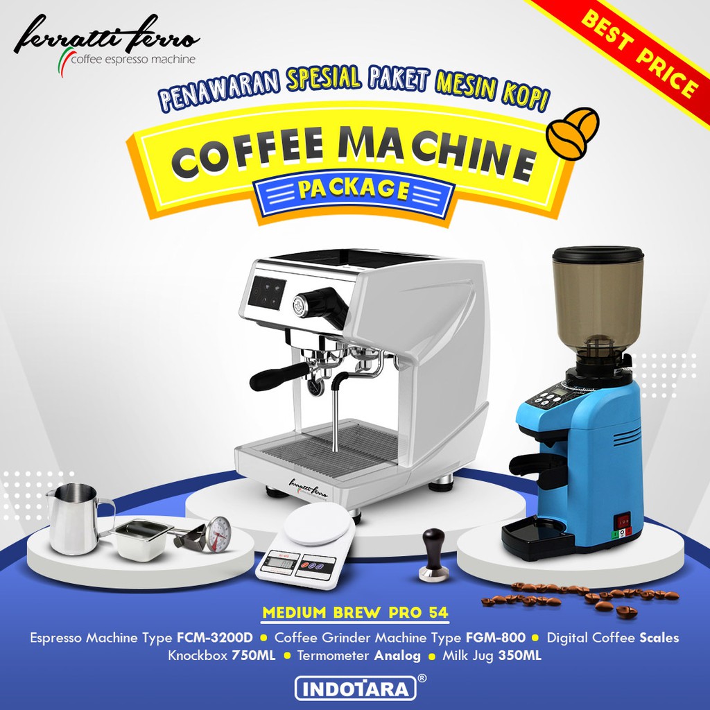 Paket mesin kopi Espresso Medium Brew Pro 52 - 53 - 54