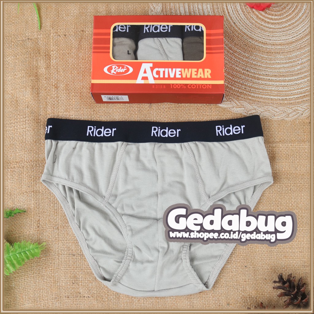 3 Pcs - CD Pria Sport RIDER R 315 B | Celana dalam pria Aktivwear Super Soft | Gedabug