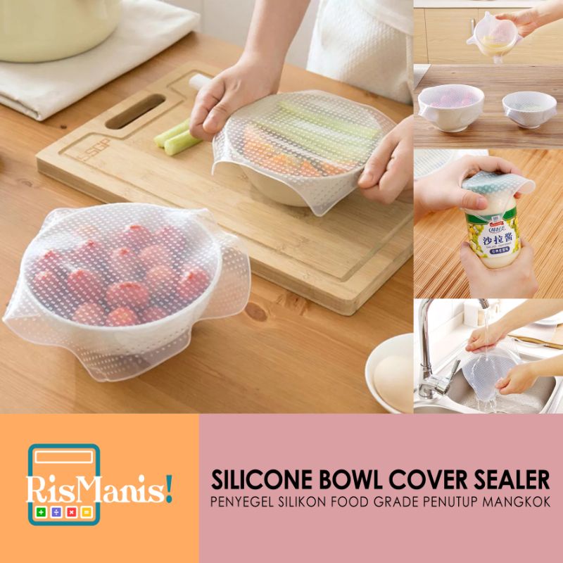 SILICONE BOWL COVER SEALER - Silikon Pelindung Makanan Segel Penutup Mangkok Anti Tumpah Food Grade