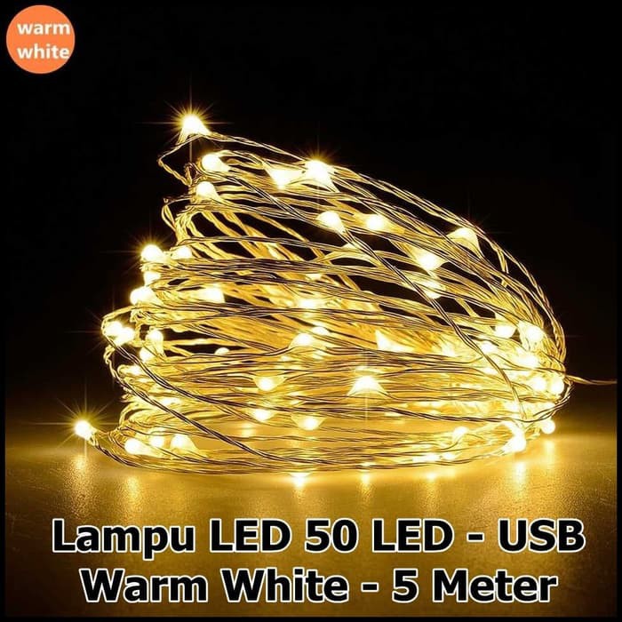 Epistar Lampu Hias Dekorasi USB Powered 50 LED 5 Meter SZ warm white