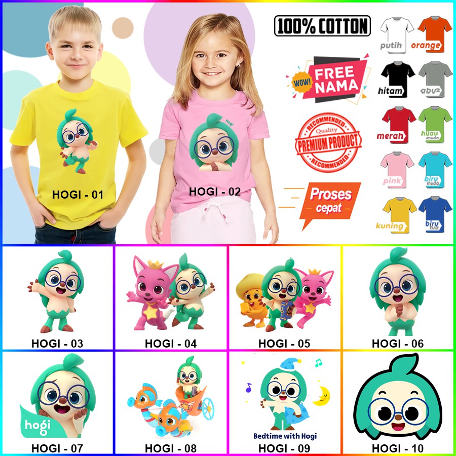 Baju Kaos ANAK DAN DEWASA HOGI COUPLE (FREE NAMA)