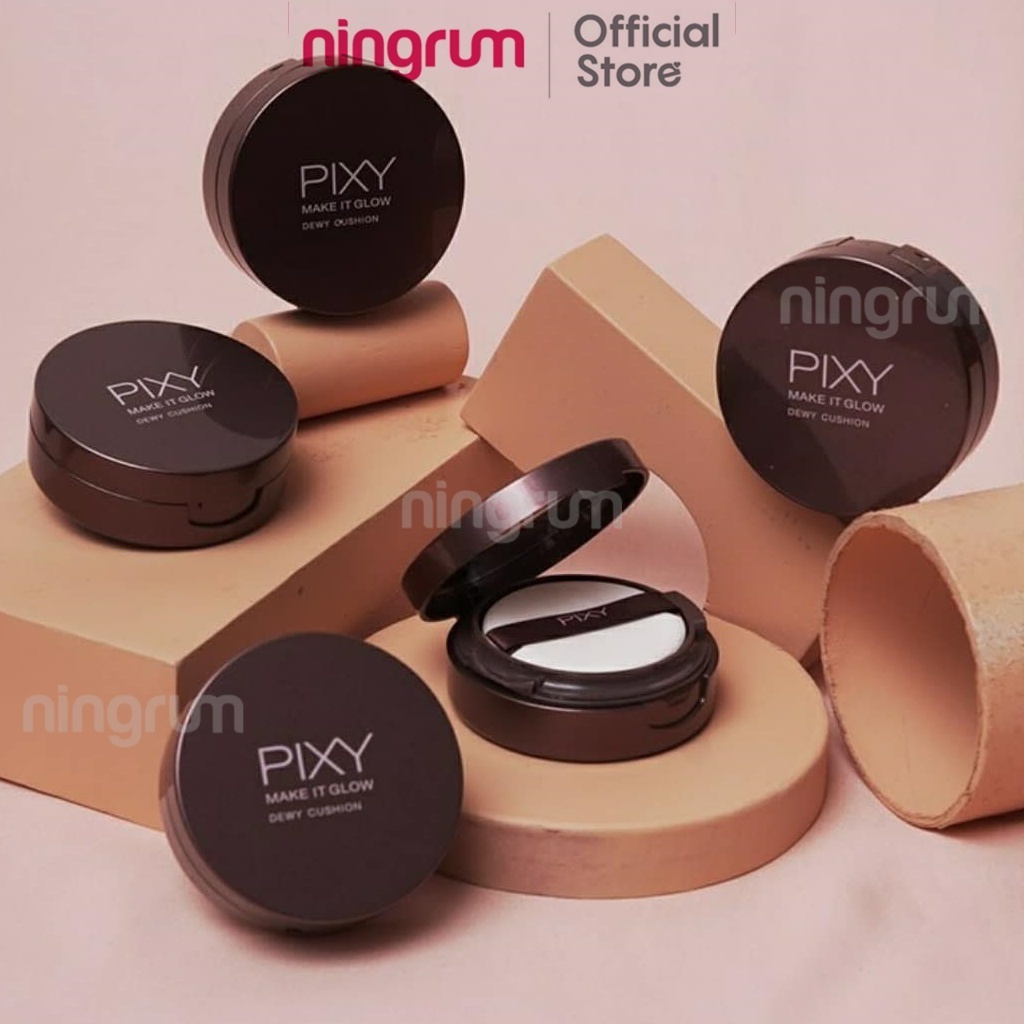 Ningrum - Pixy Make It Glow Series | Pixy Make It Glow Beauty Skin Primer Twin Pack | Pixy Make It Glow Dewy Cushion | Pixy Make It Glow Silky Powdery Cake 100% Original BPOM