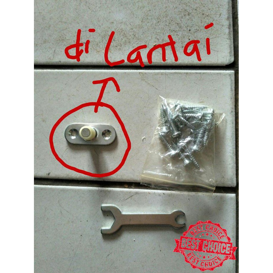 Perlengkapan Rumah Rel Pintu Geser Gantung Sliding Aluminium Kayu