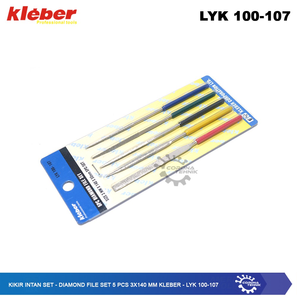 LYK 100-107 - Kikir Intan Set - Diamond File Set 5 Pcs 3x140 mm Kleber
