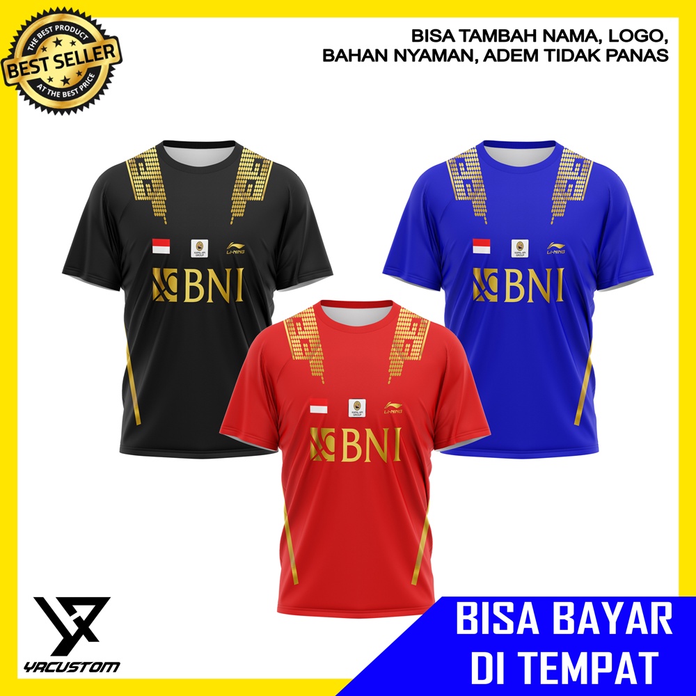 Kaos Jersey Badminton Timnas Indonesia Sudirman Lengan Pendek Baju Bulutangkis 2021