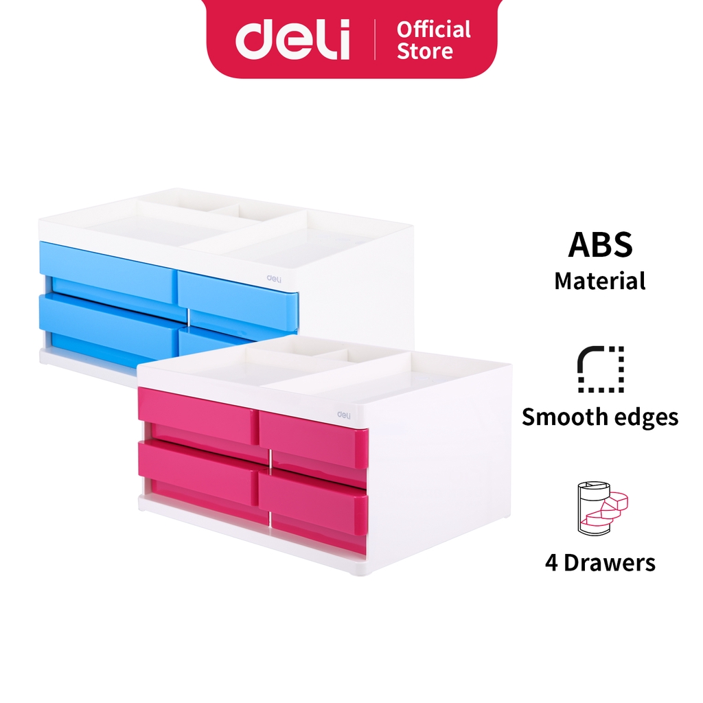 Deli Desk Organizer Plastik 2 Tingkat 4 Laci Deli Desk Organizer Plastik 2 Tingkat 4 Laci