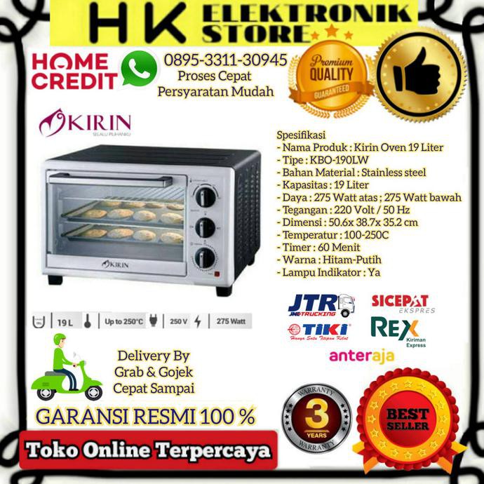 OVEN LISTRIK KIRIN KBO 190 LW OVEN KIRIN KBO190LW 19 LITER TERMURAH