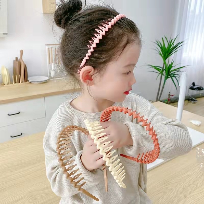 Bando Model Gelombang Warna Permen Matte Anti slip Untuk Wanita