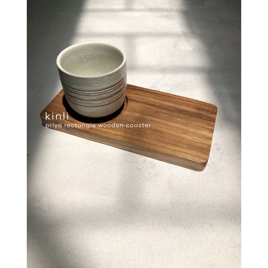 priya wooden rectangle coaster serving tray teakwood kayu jati