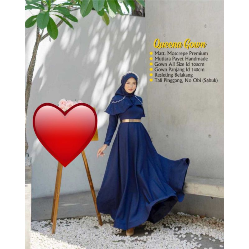 GAUN QUEENA GOWN •GAUN CANTIK • ELEGAN • MENAWAN