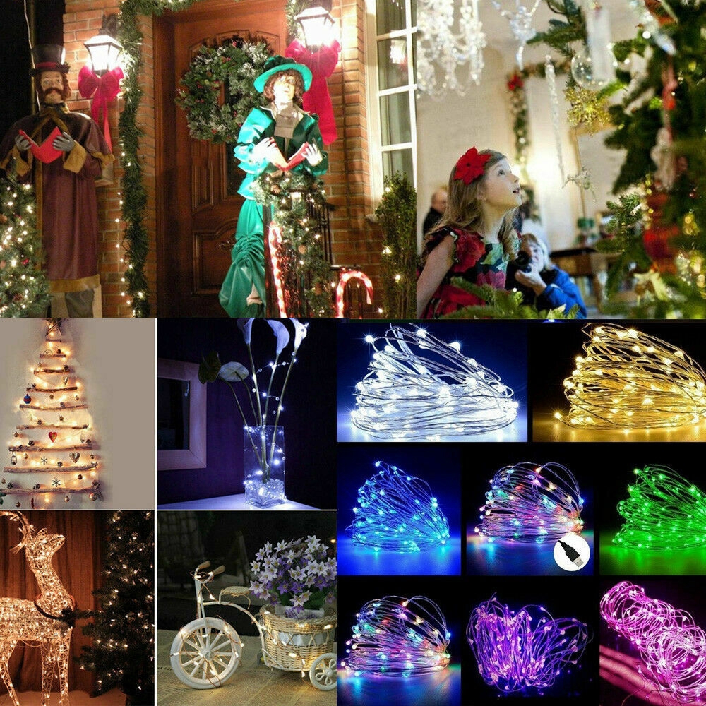 【P&amp;T】1M/5M/10M USB LED String Light  LED Copper Wire String Fairy Lights Christmas Party Decor