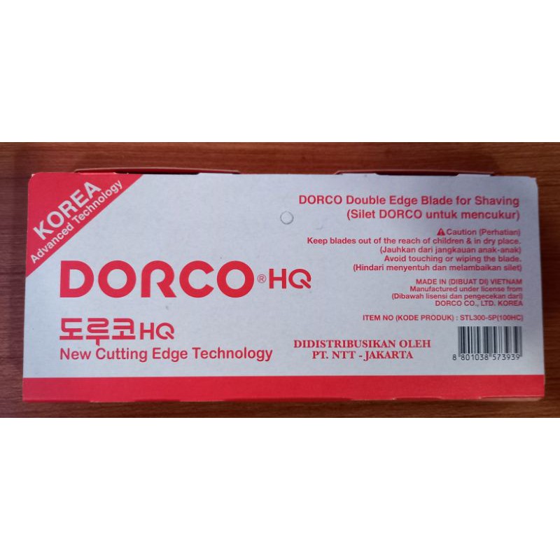 Silet Dorco Stainless New Cutting Korea (1 ppn = 20 kotak kecil = 100 keping silet)