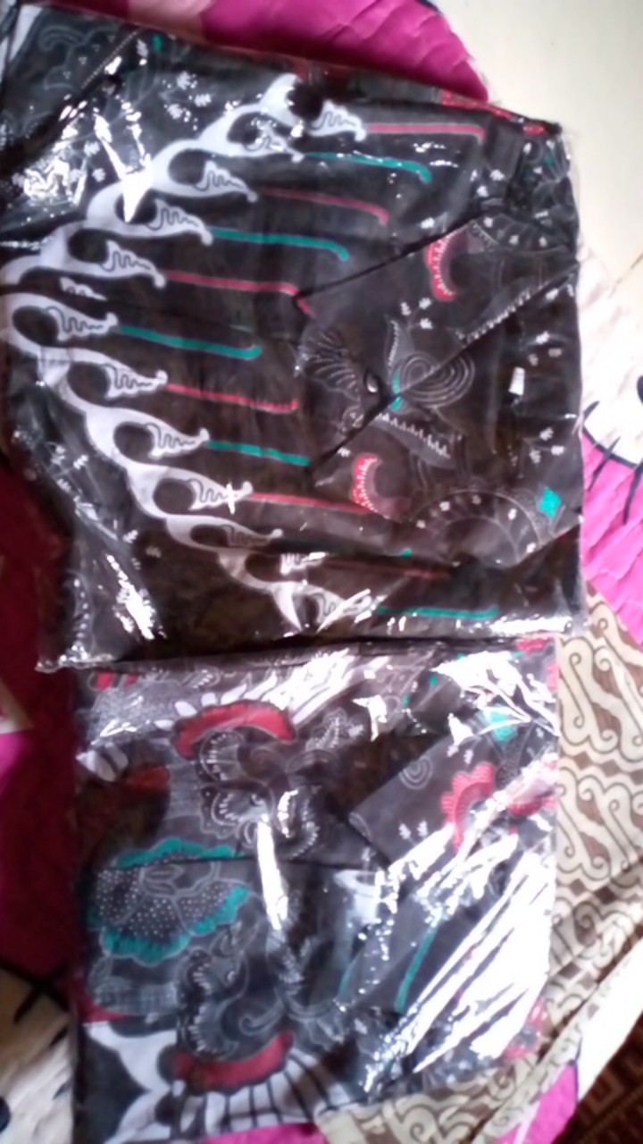 Baju Batik Ayah Dan Anak Laki-laki Motif Kupu Abu / Couple Ayah Dan Anak Terlaris / Cod