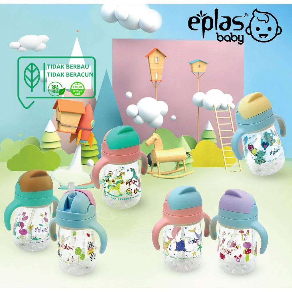 EPLAS Botol Minum Bayi Anti Sedak BABY Anti-Choke Sippy Cup With Straw (450ml), Baby Feeding Bottle, Toddler Cup, BPA Free EGQ-450