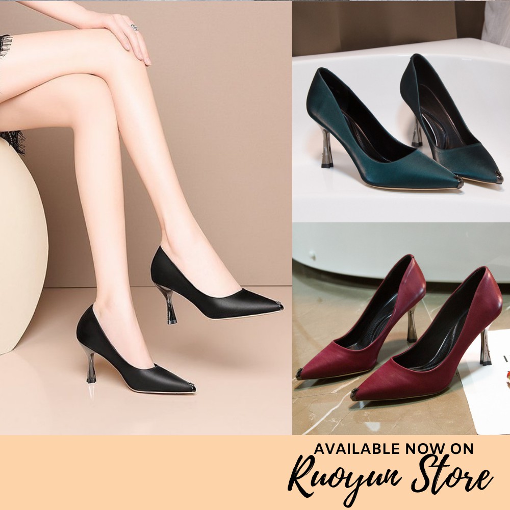 RYS - Satinless Lady Sepatu Hak Korea Fashion Kantoran/Pesta - Ori Import