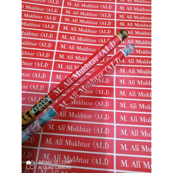 

Stiker Nama Setiker Label Nama Barang Pensil Buku Sekolah Anak ukuran 1x6 1 lembar isi 70pcs