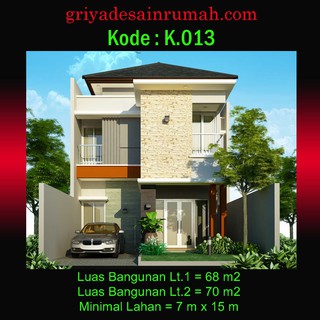 Desain Rumah 2 Lantai Minimalis 5 Kamar Tidur Ukuran 7x15 Meter