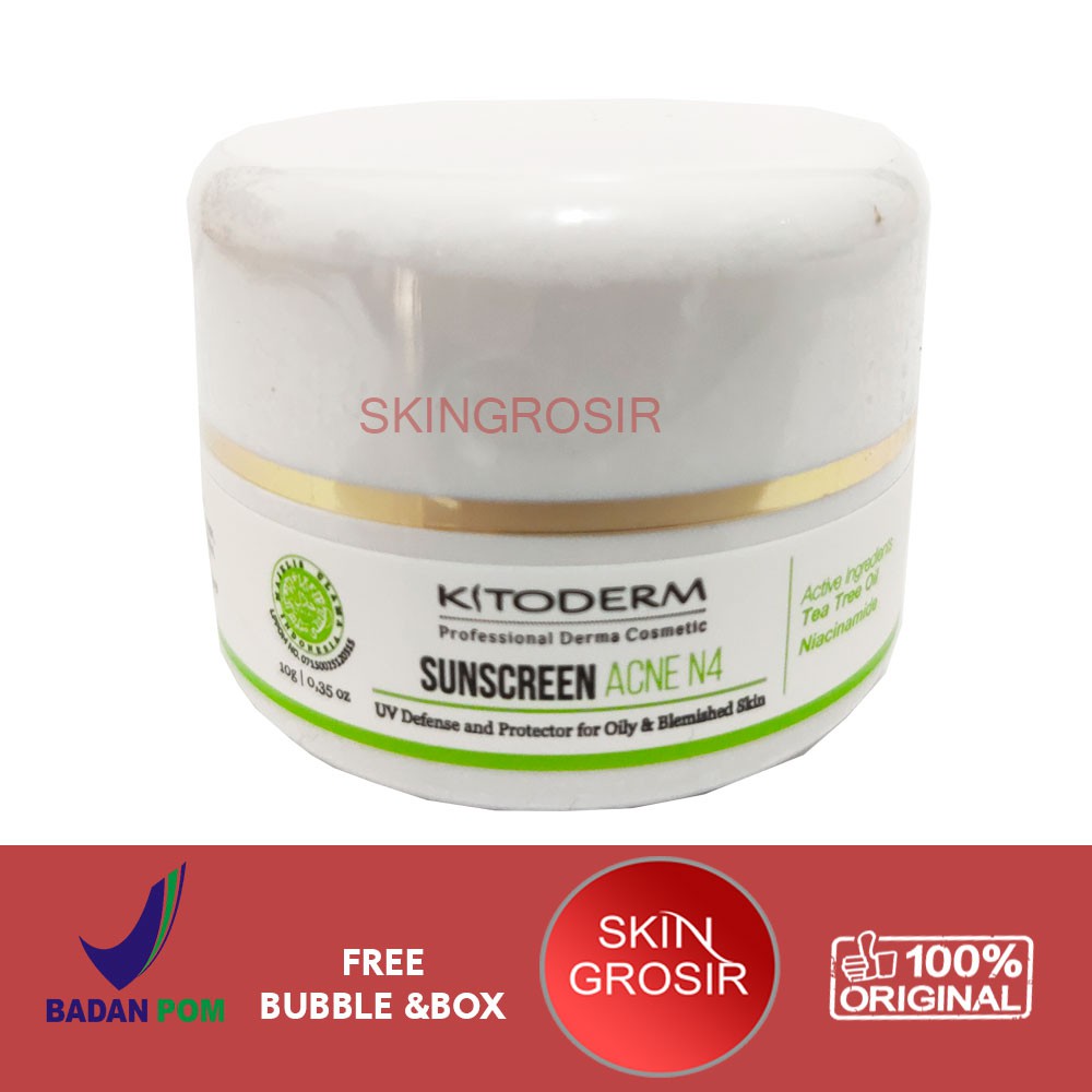 [READY STOCK] Kitoderm SUNSCREEN ACNE N4 Cream 10gr Original / Tabir Surya Anti Jerawat BPOM GROSIR