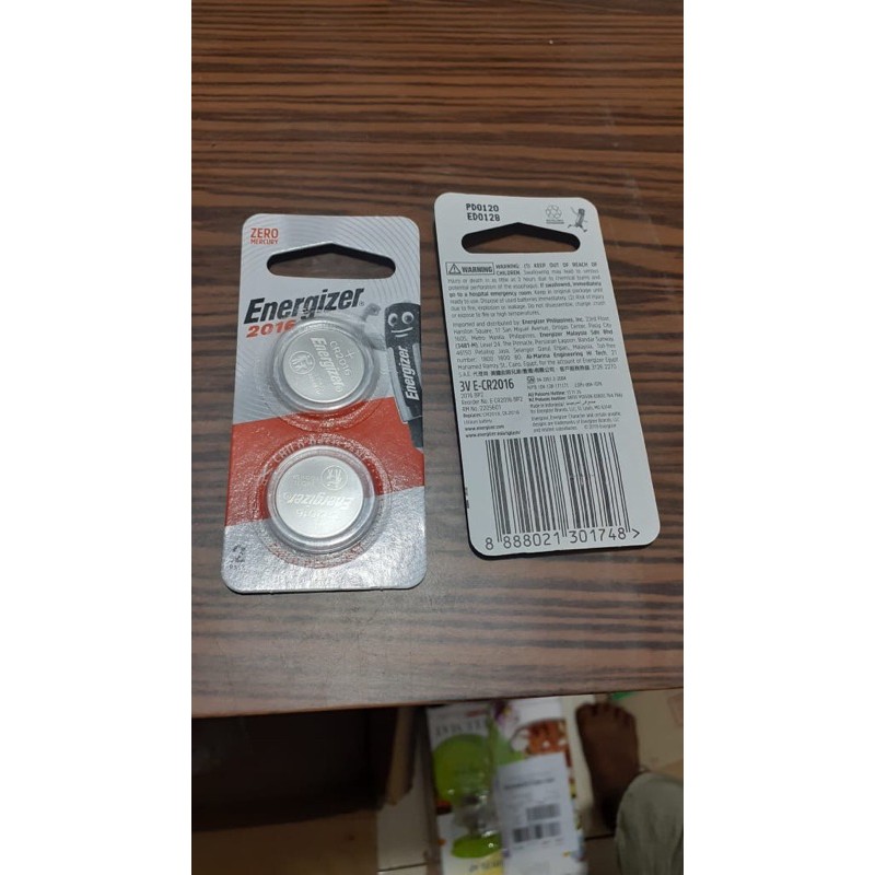 Energizer kancing CR 2016 baterai Lithium Battery timbangan, kalkulator dll per pcs