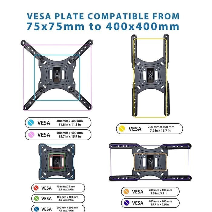 Bracket TV Swivel 4 arah 14 - 42 inch ori