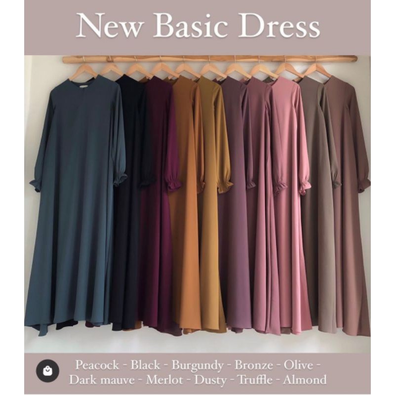 New Basic Dress warna burgundy size M by Auroraclo