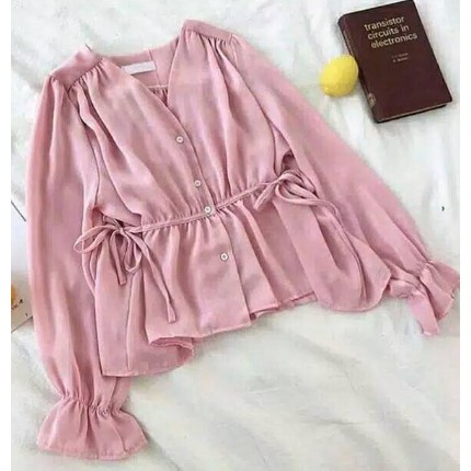 TUNIK RIMPLE PINGGANG BERTALI BAJU ATASAN WANITA
