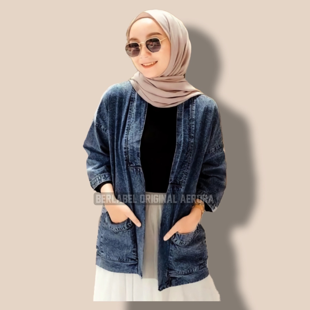 Vanessa Outer Cardigan Blazer Jeans Panjang Wanita Korea Import Murah Kekinian Terbaru 2022 Ld 105 P 75 Allsize