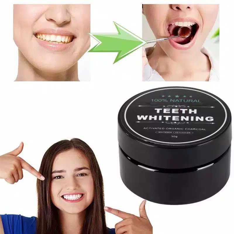 Pemutih Gigi Alami Teeth Whitening Original Activated Organic Charcoal Asli