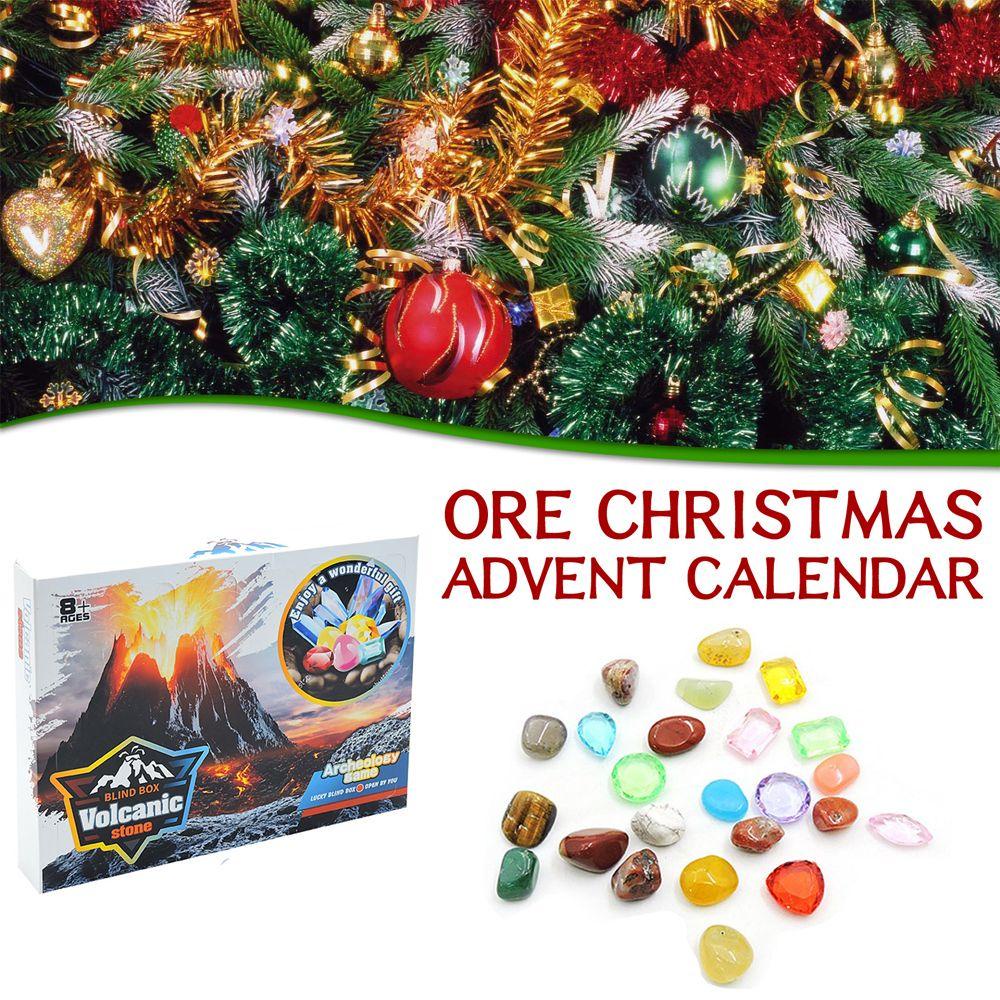 Preva Advent Calendar Surprise Mainan Gemstone Hadiah XMAS Minerals|Batu Kristal