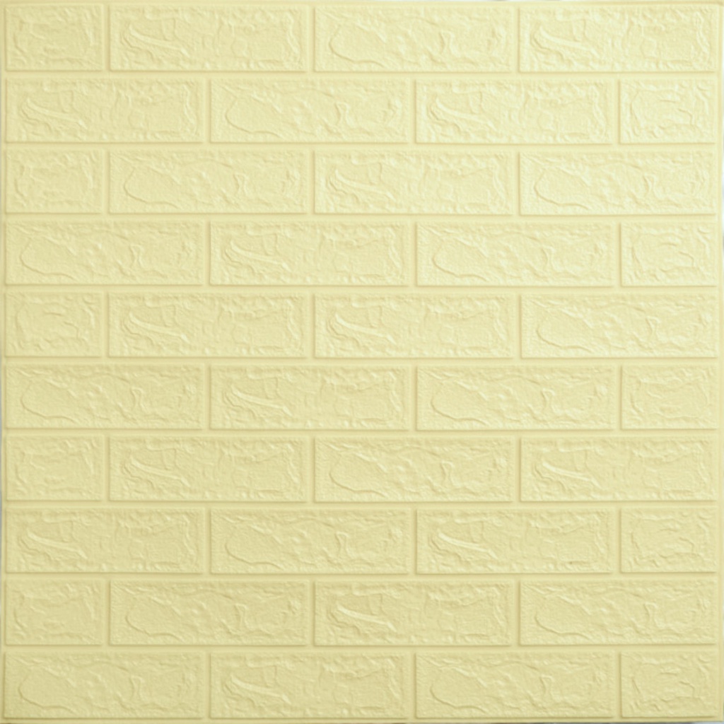 [BISA COD] Wallpaper Dinding Stiker Wallfoam 3D Sticker Dekorasi Kamar Rumah Murah Motif Bata-Kuning Soft