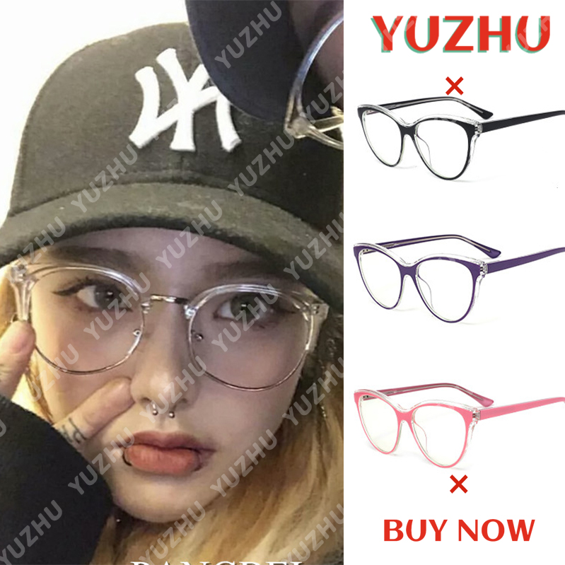 【YUZHU】COD Kacamata Kucing TR90 Anti-Blue Light Large Frame Transparan