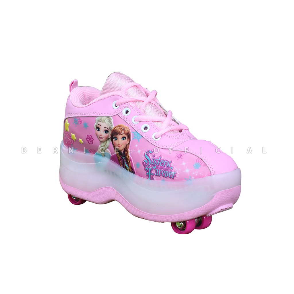 Sepatu Roda Anak Roda Empat Frozen Pink