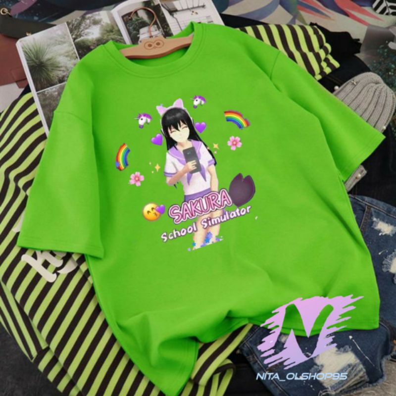 kaos sakura school simulator baju kaos anak sakura pelangi