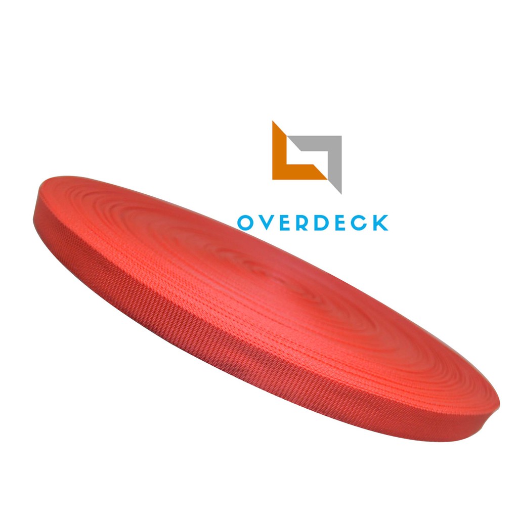 

45 METER TALI WEBBING TALI STRAP 1.2 CM - PCR V 12 MERAH