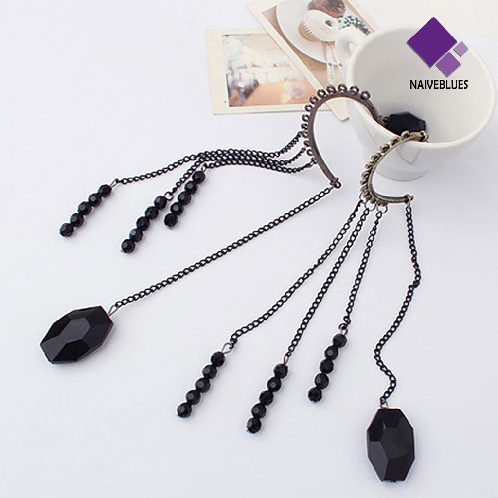 Anting Bahan Metal Warna Hitam Untuk Wanita