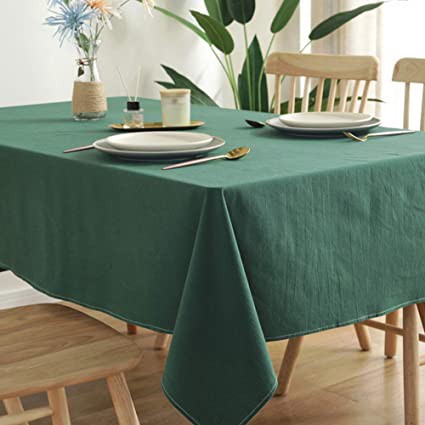 Taplak Meja Persegi panjang Full cotton/Damask Dark green