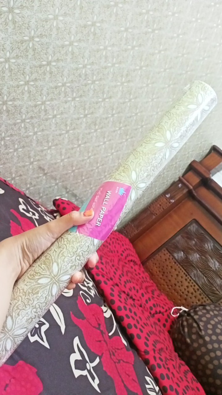 Wallpaper Dinding Sticker Motif Batik Solo Coklat | Ukuran 45cm X 10m