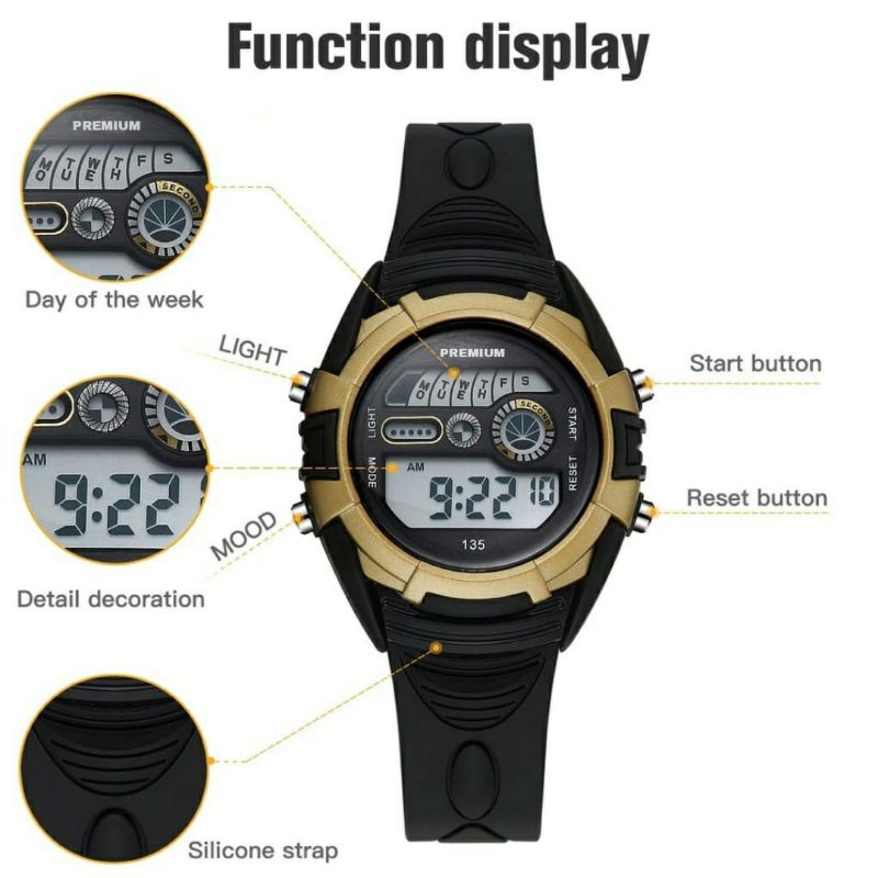 PREMIUMJam Tangan Anak Mini Sporty Digital P003 - Anti Air Free Box dan Free BUBBLE Water PROF bisa Buat renang Bergaransi