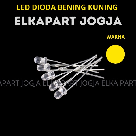 Jual LED DIODA Diode 5mm Kuning Bening Yellow Clear 5 mm | Shopee Indonesia