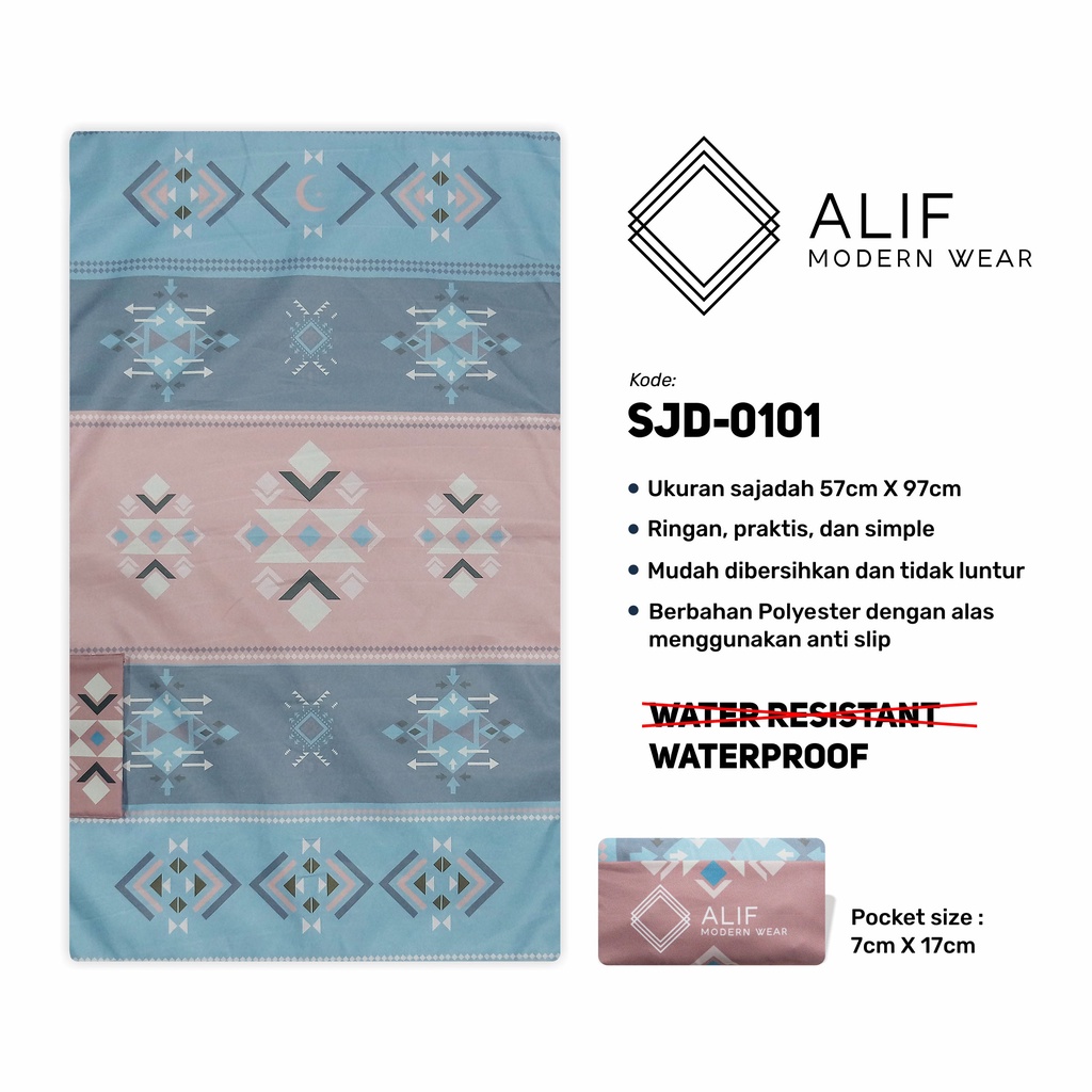 ALIF SAJADAH TRAVEL / SAKU / PORTABLE / WATERPROOF ( ALIF MODERN WEAR SJD-0101 )